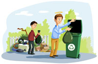 illustration : bonnes pratiques pour gérer ses déchets
