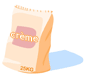 un sac de crme en poudre